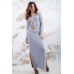 Embroidered maxi dress "Spring" Gray